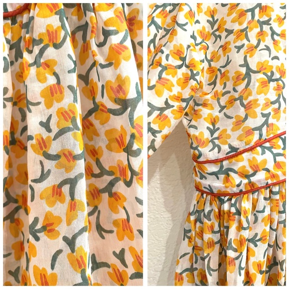 Ottod’ame Anthropologie Unica Peasant Floral Blouse Boho Hippie - Picture 8 of 9